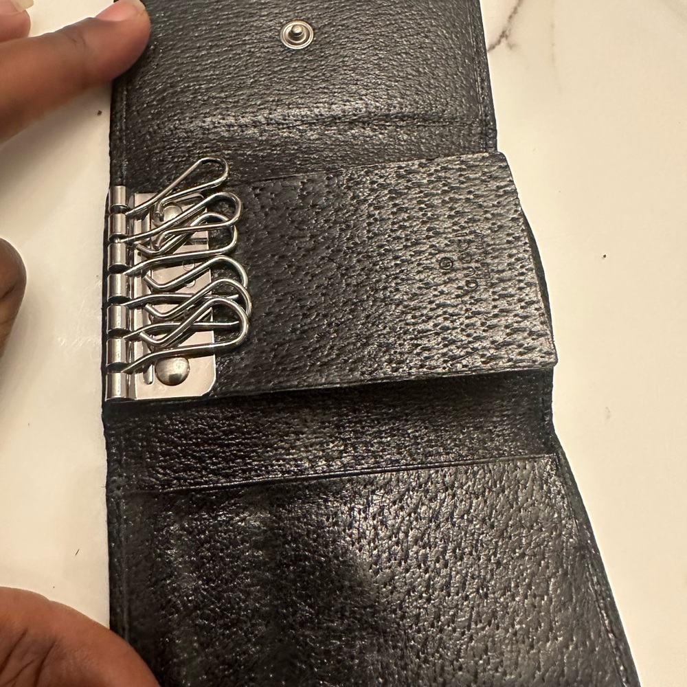 Gucci Men's Black Canvas Trifold Key Case